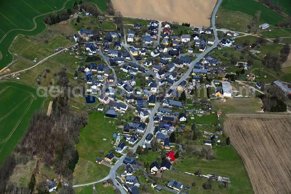 Lichtenbrunn from the bird's eye view: Village view Lichtenbrunn in the state Thuringia, Germany