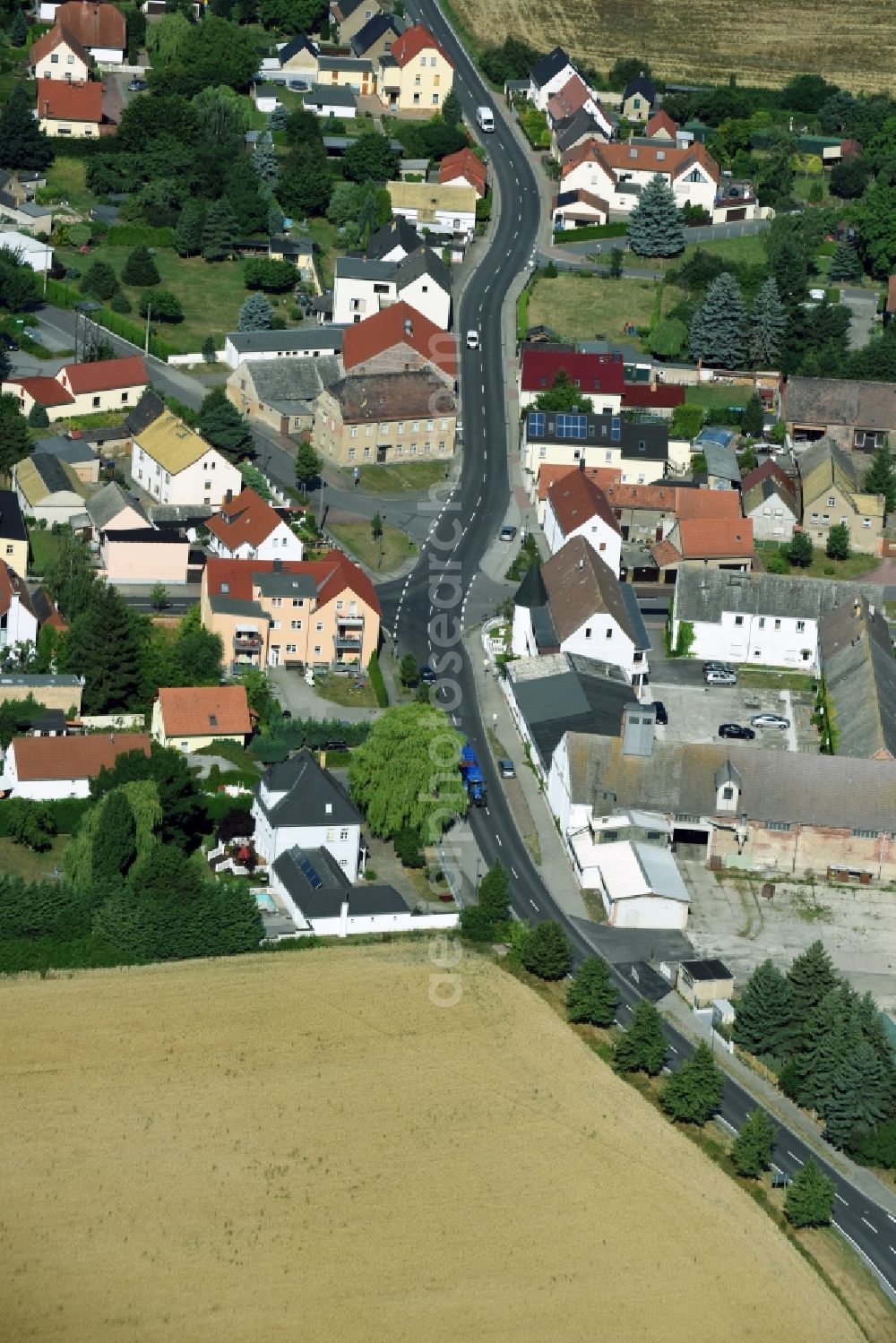 Liemehna from the bird's eye view: Village view of Liemehna in the state Saxony