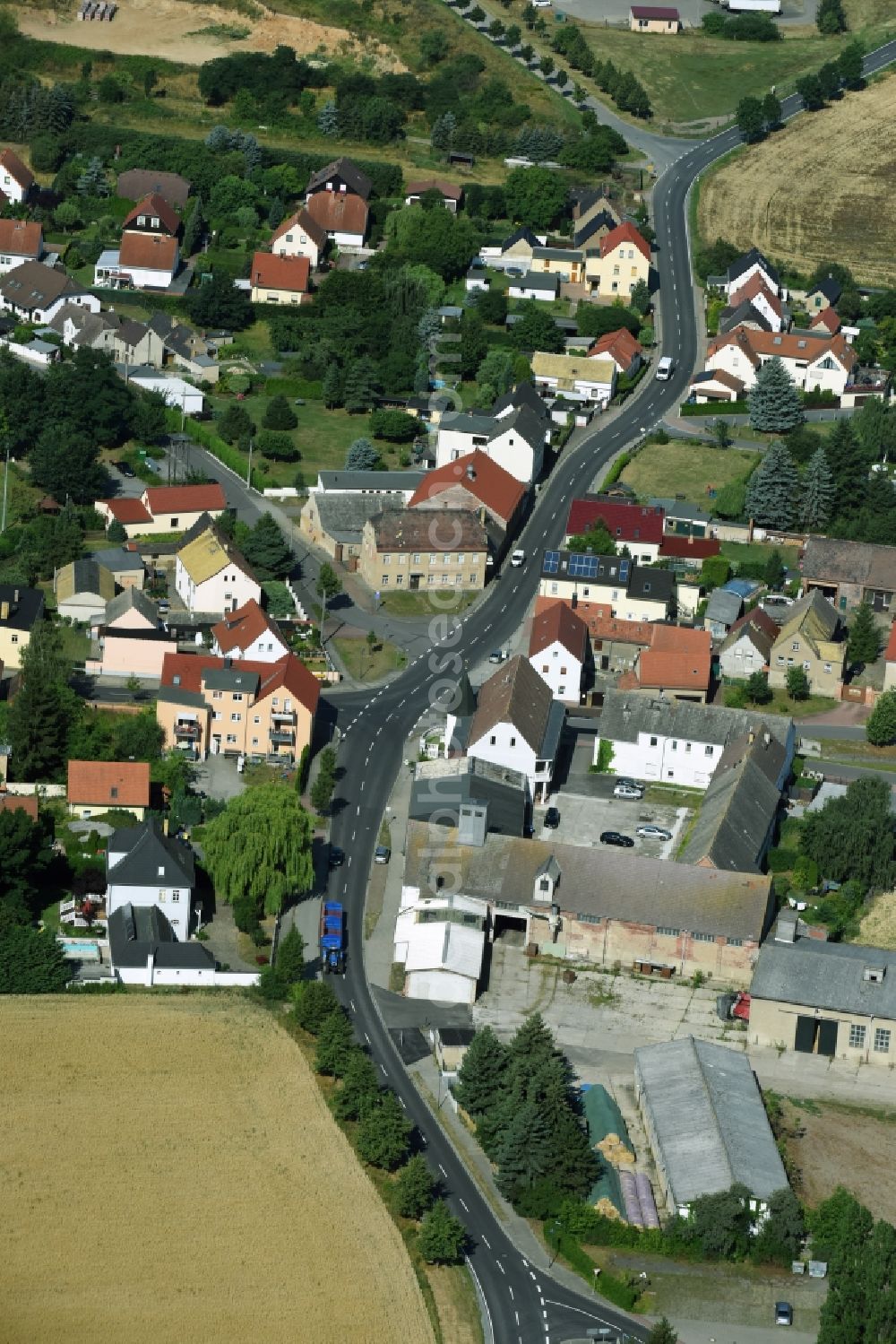 Aerial image Liemehna - Village view of Liemehna in the state Saxony