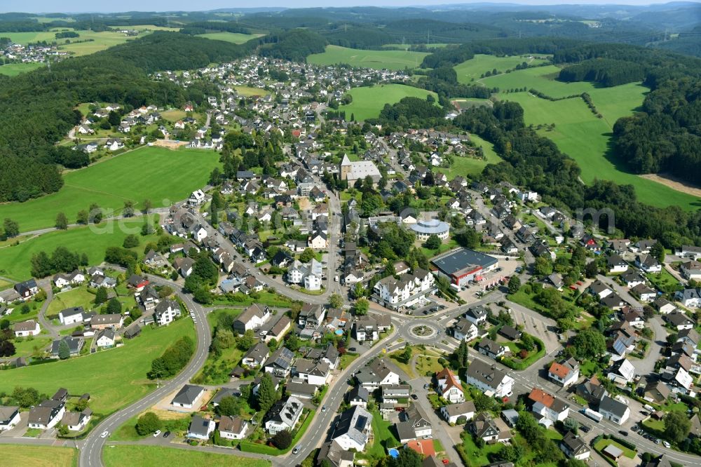 Lindlar from the bird's eye view: Village view in Lindlar in the state North Rhine-Westphalia, Germany