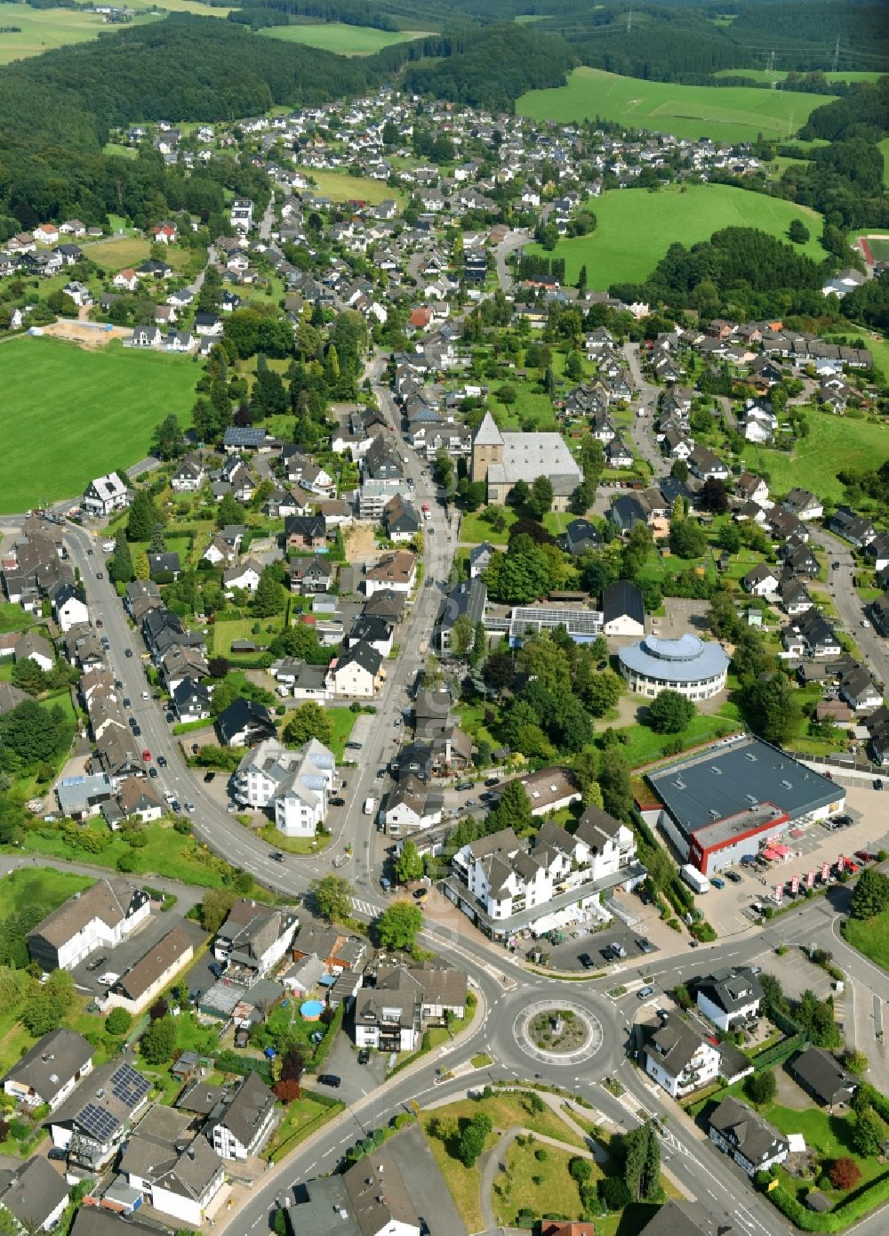 Aerial image Lindlar - Village view in Lindlar in the state North Rhine-Westphalia, Germany