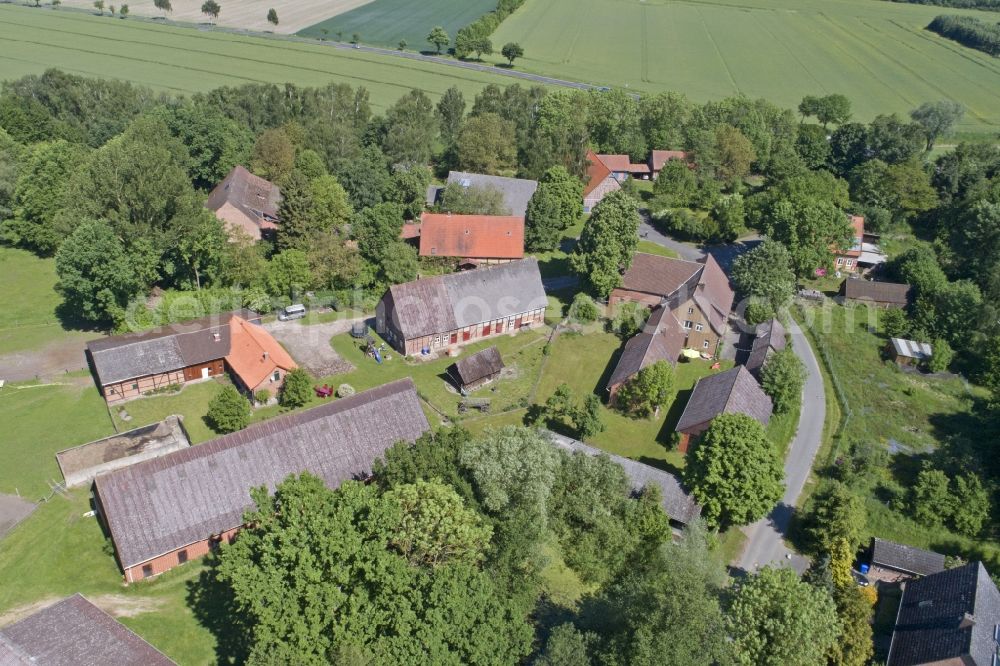 Loge from above - Village view in Loge in the state Lower Saxony, Germany