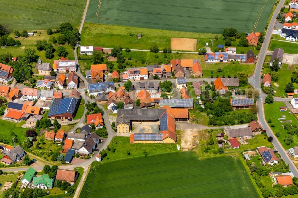 Aerial image Lütersheim - Village view in Luetersheim in the state Hesse, Germany