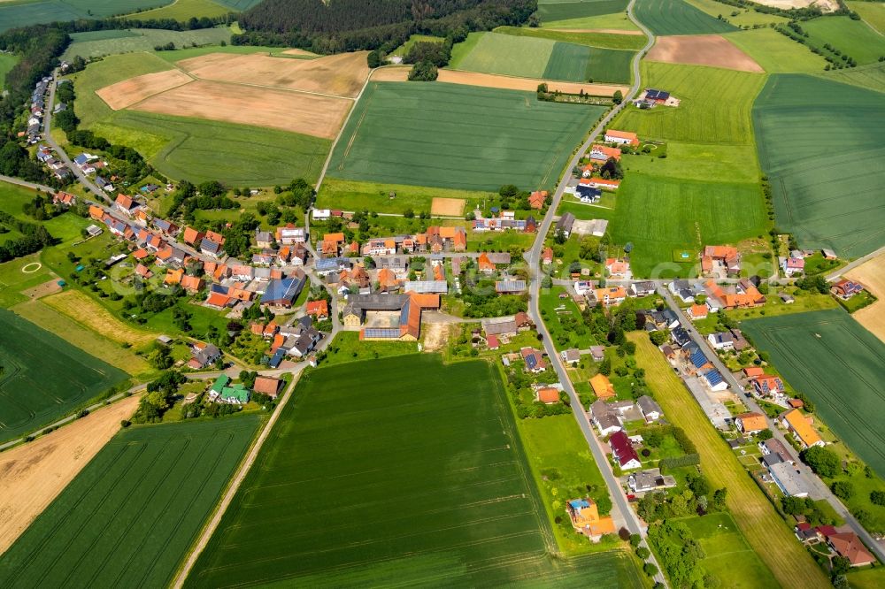 Aerial photograph Lütersheim - Village view in Luetersheim in the state Hesse, Germany