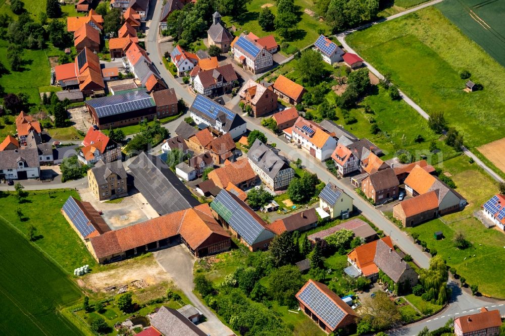 Aerial image Lütersheim - Village view in Luetersheim in the state Hesse, Germany