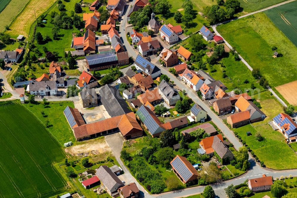 Aerial photograph Lütersheim - Village view in Luetersheim in the state Hesse, Germany