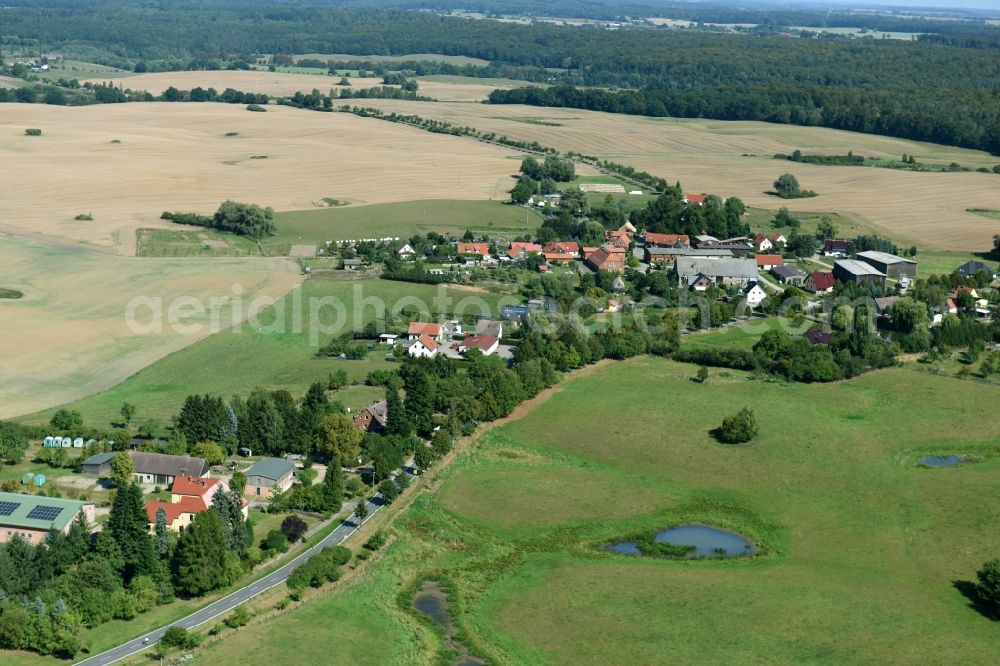 Lüttenhagen from the bird's eye view: Village view of Luettenhagen in the state Mecklenburg - Western Pomerania