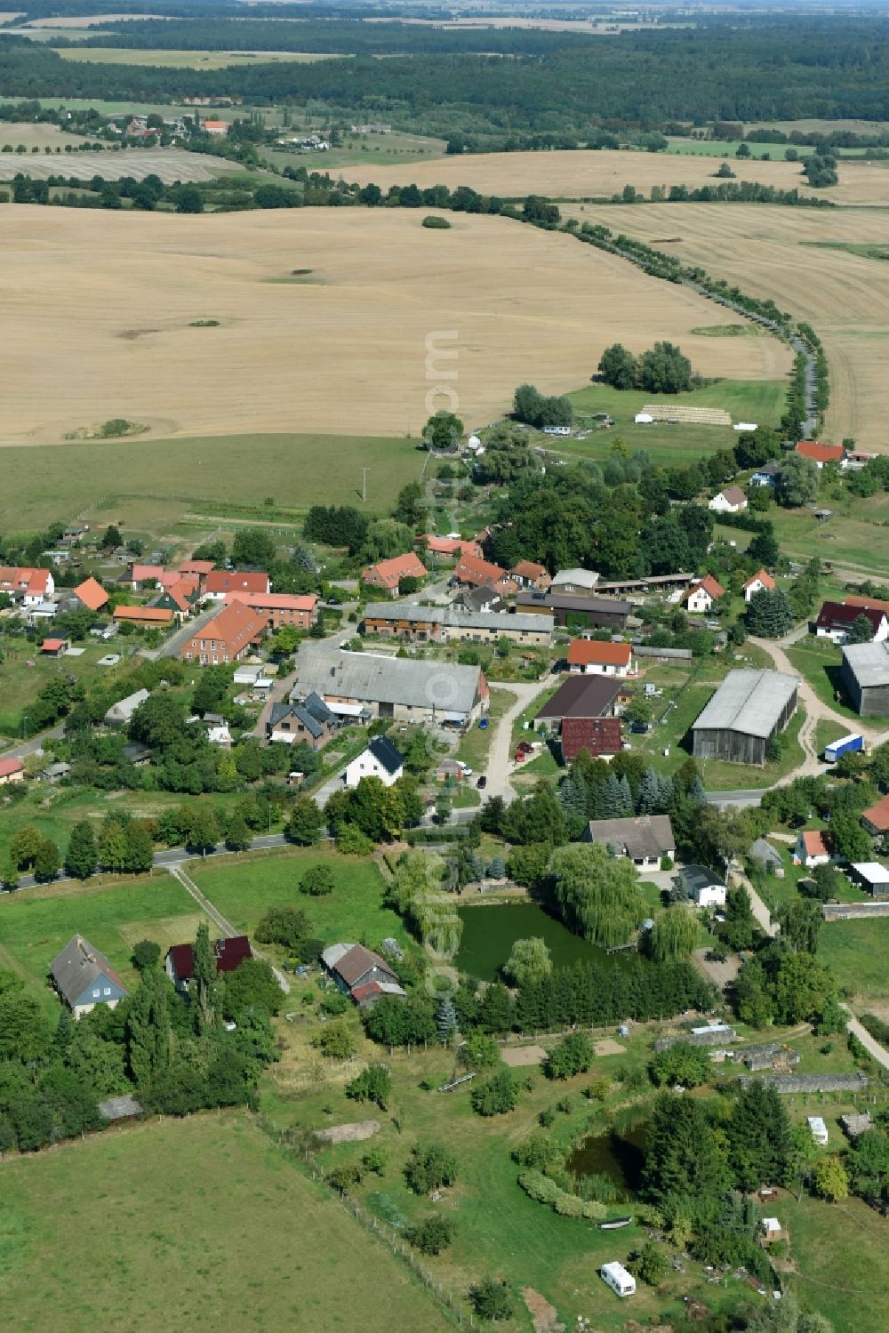 Aerial photograph Lüttenhagen - Village view of Luettenhagen in the state Mecklenburg - Western Pomerania