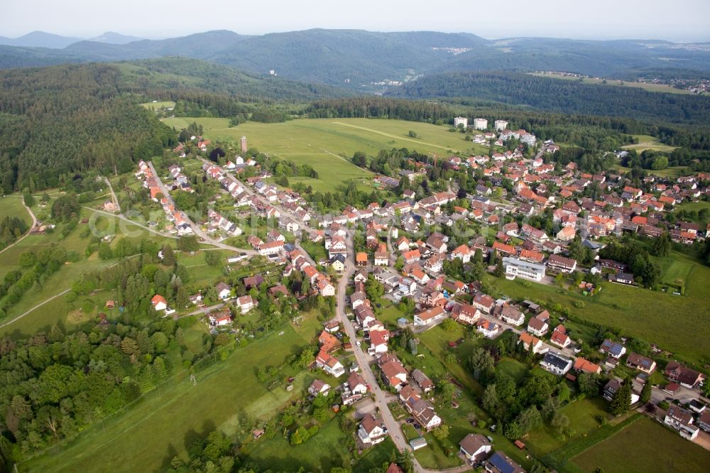 Aerial photograph Dobel - Village - view on the edge of agricultural fields and farmland in Dobel in the state Baden-Wuerttemberg