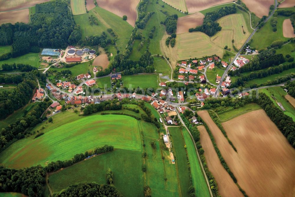 Lussberg from the bird's eye view: Village view of Lussberg in the state Bavaria