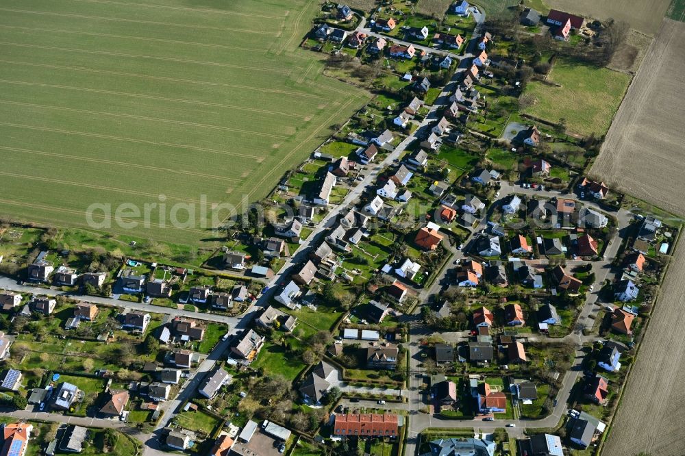 Mahlerten from the bird's eye view: Village view in Mahlerten in the state Lower Saxony, Germany