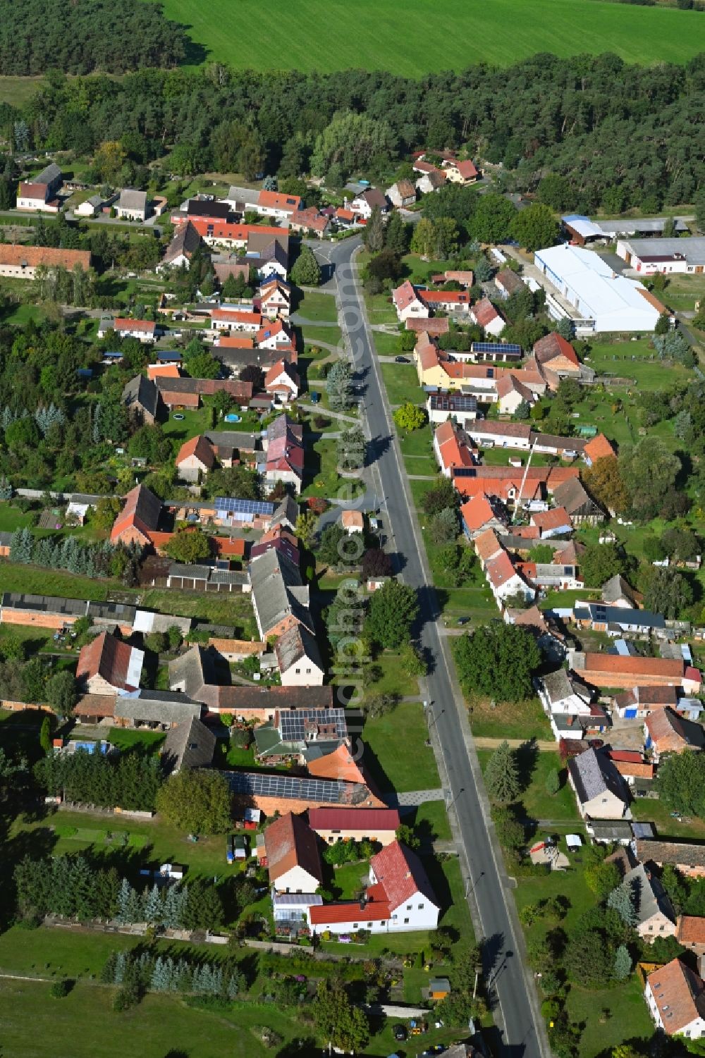 Aerial image Malitschkendorf - Village view in Malitschkendorf in the state Brandenburg, Germany