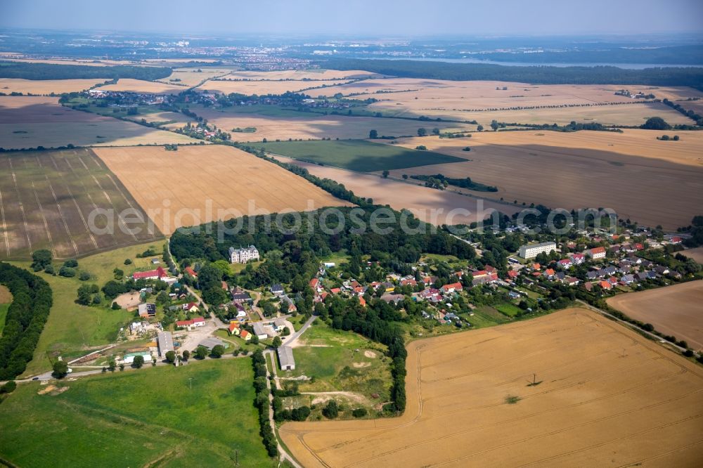 Penzlin from above - Village view of Mallin with surroundig fields in the district Mallin in Penzlin in the state Mecklenburg - Western Pomerania