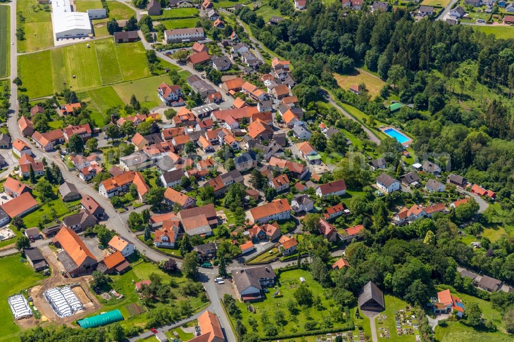 Aerial photograph Marienhagen - Village view in Marienhagen in the state Hesse, Germany