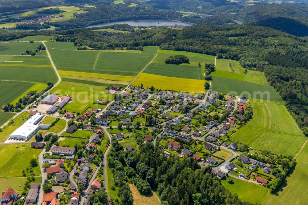 Marienhagen from the bird's eye view: Village view in Marienhagen in the state Hesse, Germany