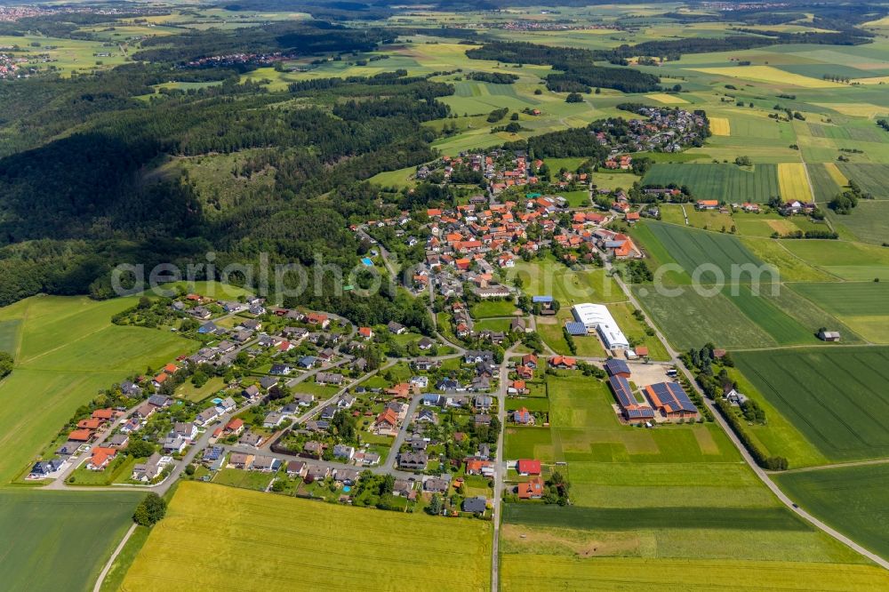 Aerial image Marienhagen - Village view in Marienhagen in the state Hesse, Germany