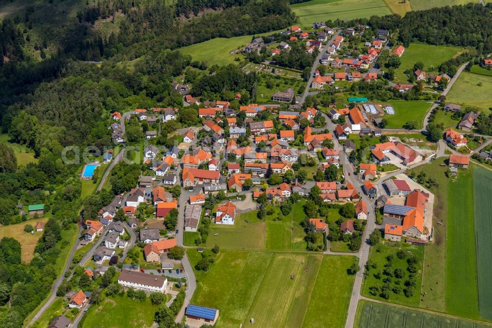 Aerial photograph Marienhagen - Village view in Marienhagen in the state Hesse, Germany