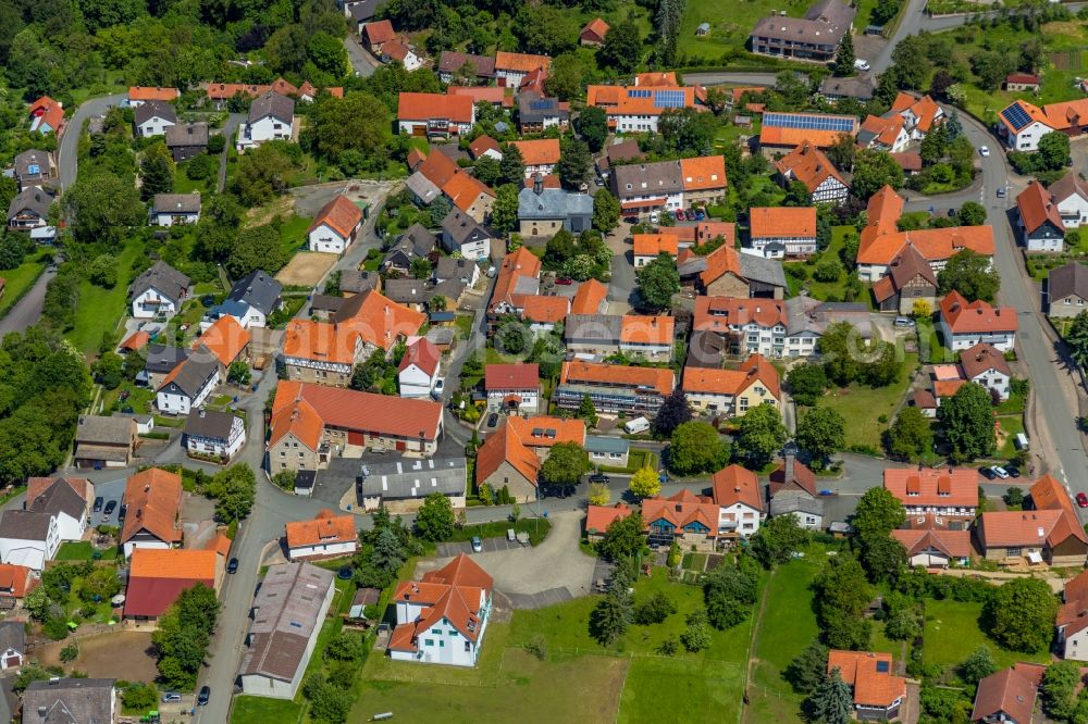 Marienhagen from above - Village view in Marienhagen in the state Hesse, Germany