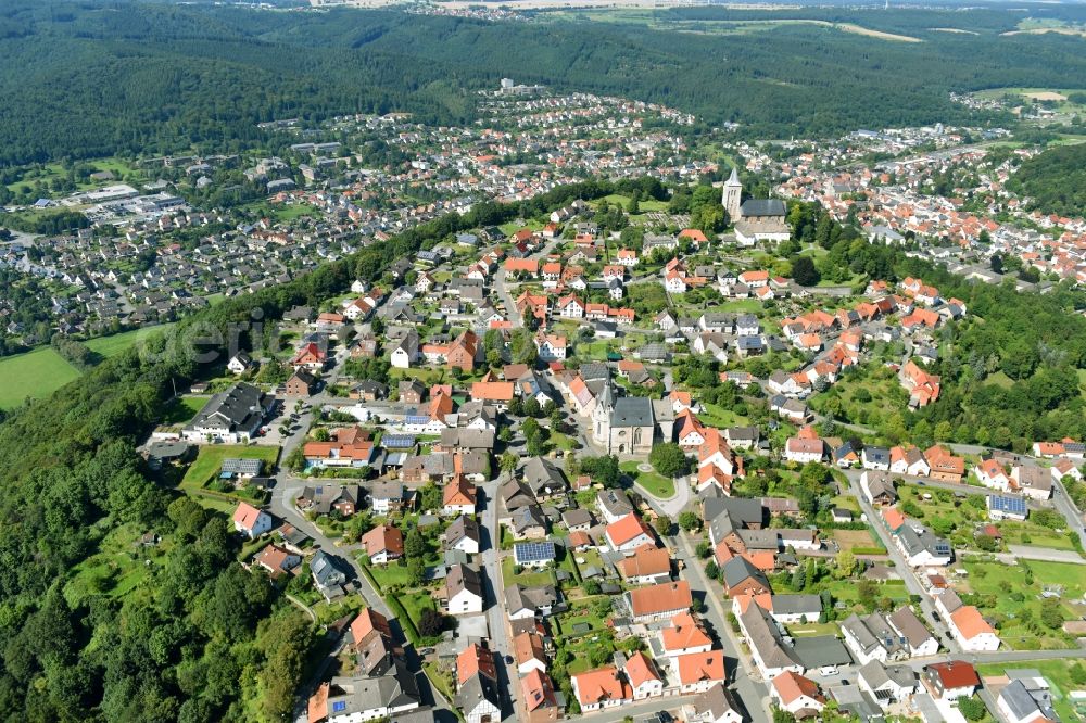 Marsberg from above - Village view in Marsberg in the state North Rhine-Westphalia, Germany