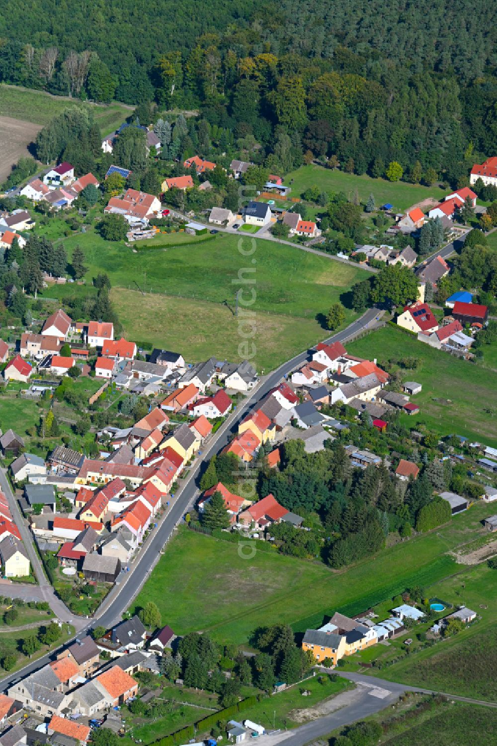 Aerial image Medewitz - Village view in Medewitz in the state Brandenburg, Germany