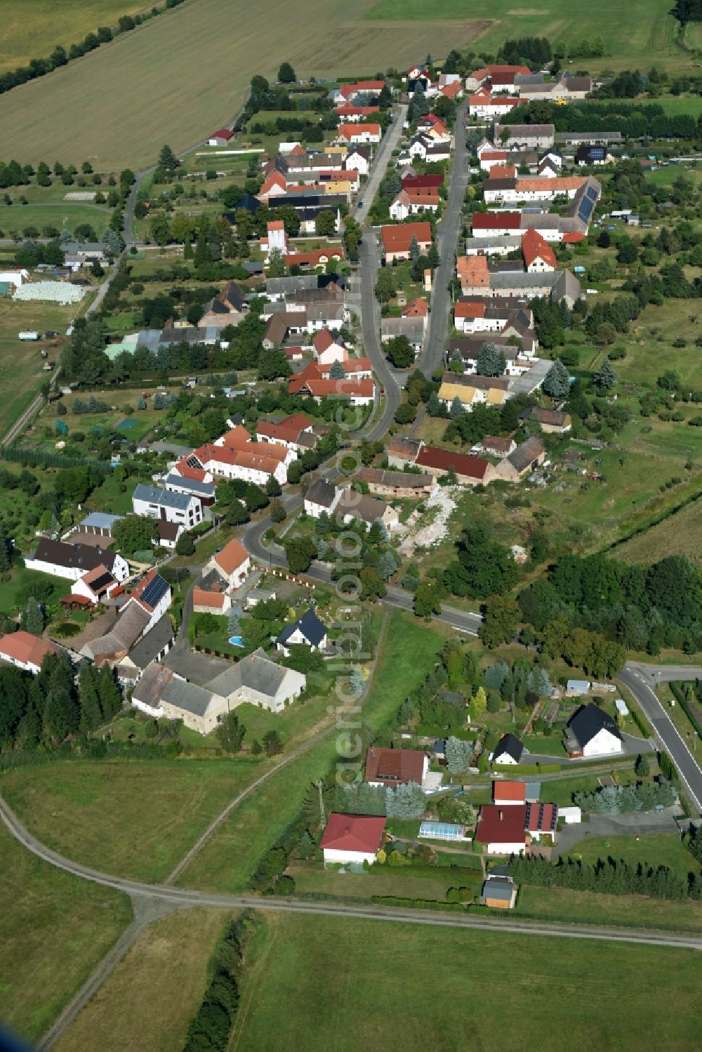 Aerial image Melpitz - View of the village of Melpitz in the state of Saxony