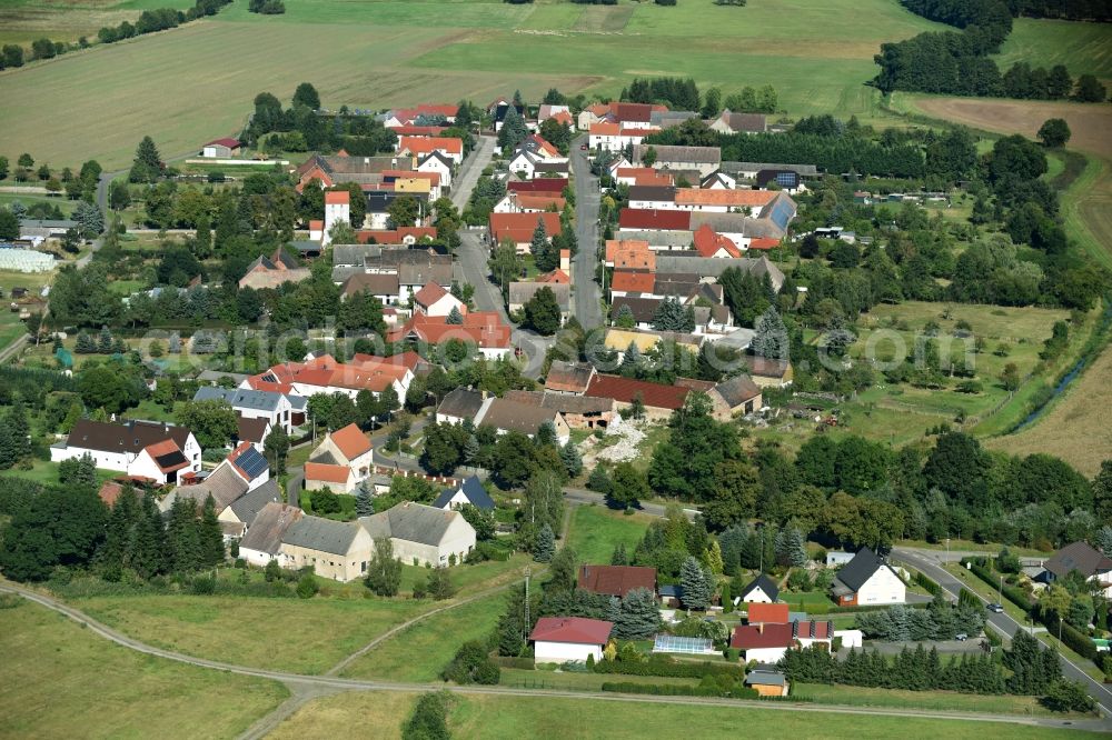 Melpitz from above - View of the village of Melpitz in the state of Saxony