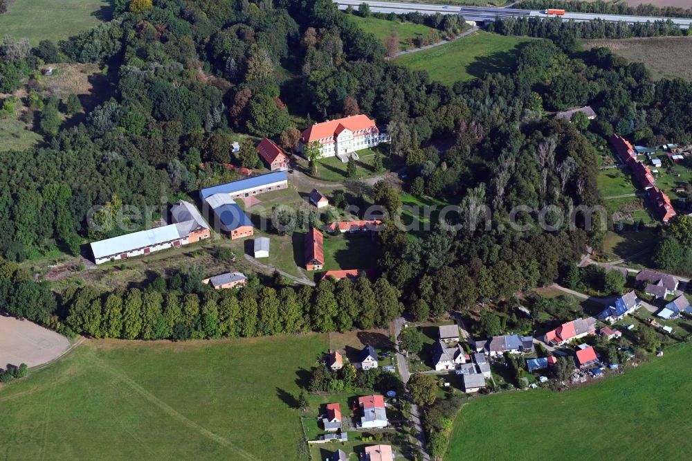 Aerial image Mentin - Village view in Mentin in the state Mecklenburg - Western Pomerania, Germany