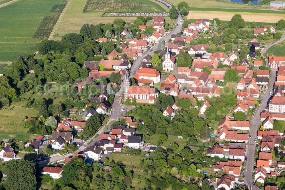 Aerial photograph Merkwiller-Pechelbronn - Village view in Merkwiller-Pechelbronn in Grand Est, France