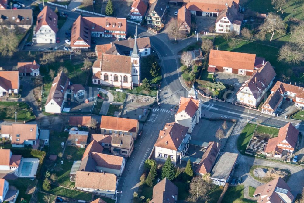 Aerial image Merkwiller-Pechelbronn - Village view in Merkwiller-Pechelbronn in Grand Est, France