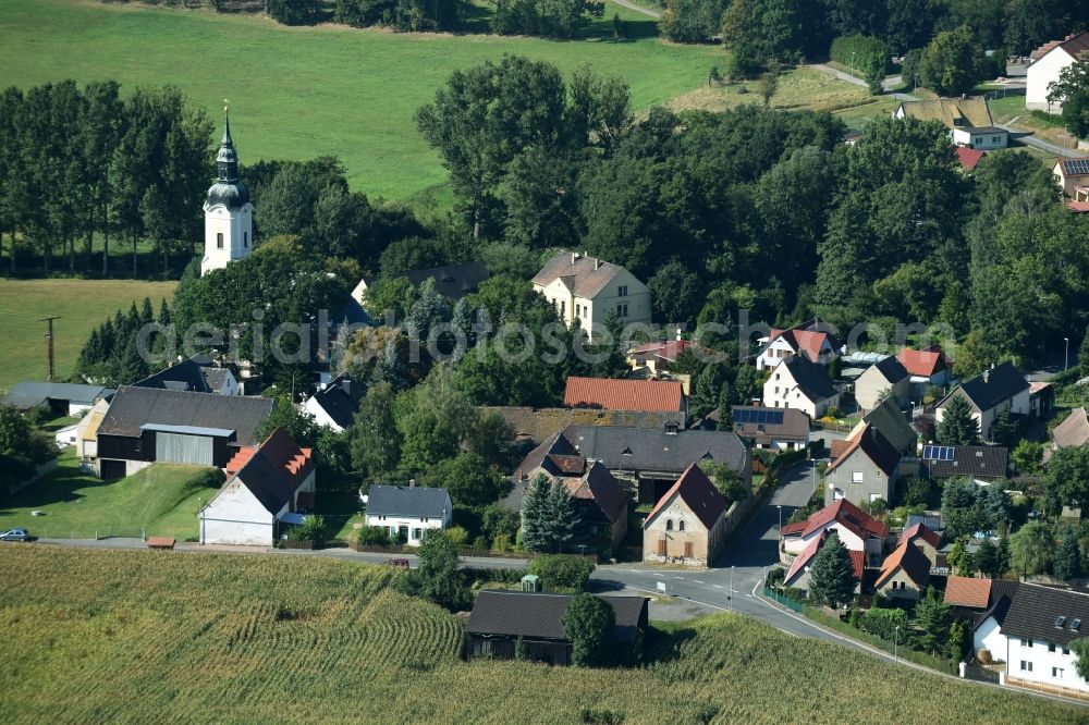 Müglenz from above - View of the village of Mueglenz in the state of Saxony