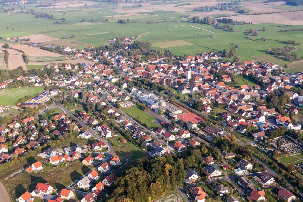 Mühlheim an der Donau from above - Village view in Muehlheim an der Donau in the state Baden-Wuerttemberg, Germany