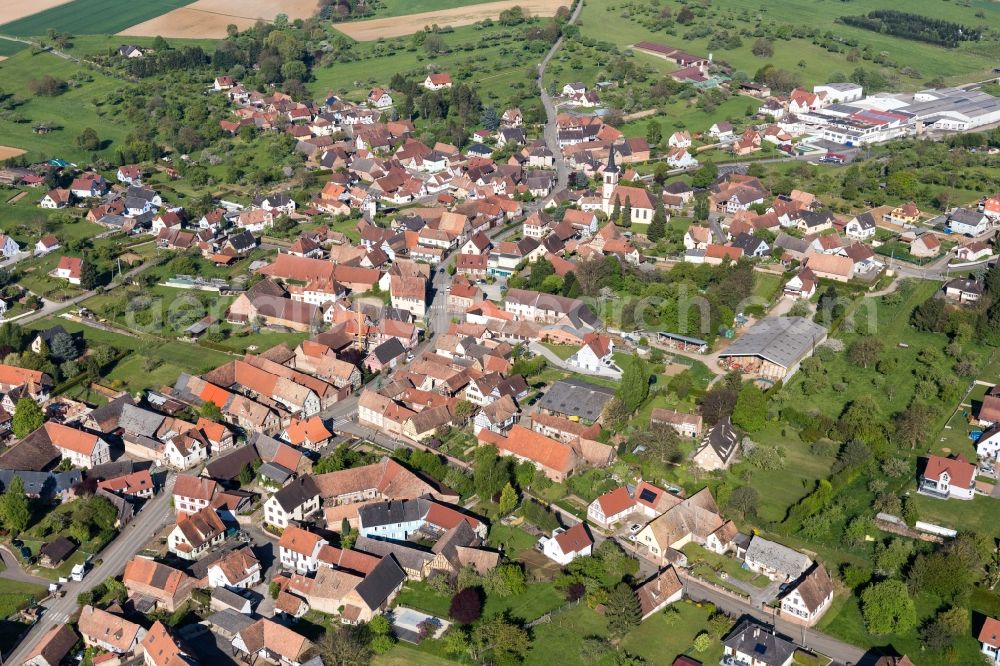 Mietesheim from above - Village view in Mietesheim in Grand Est, France