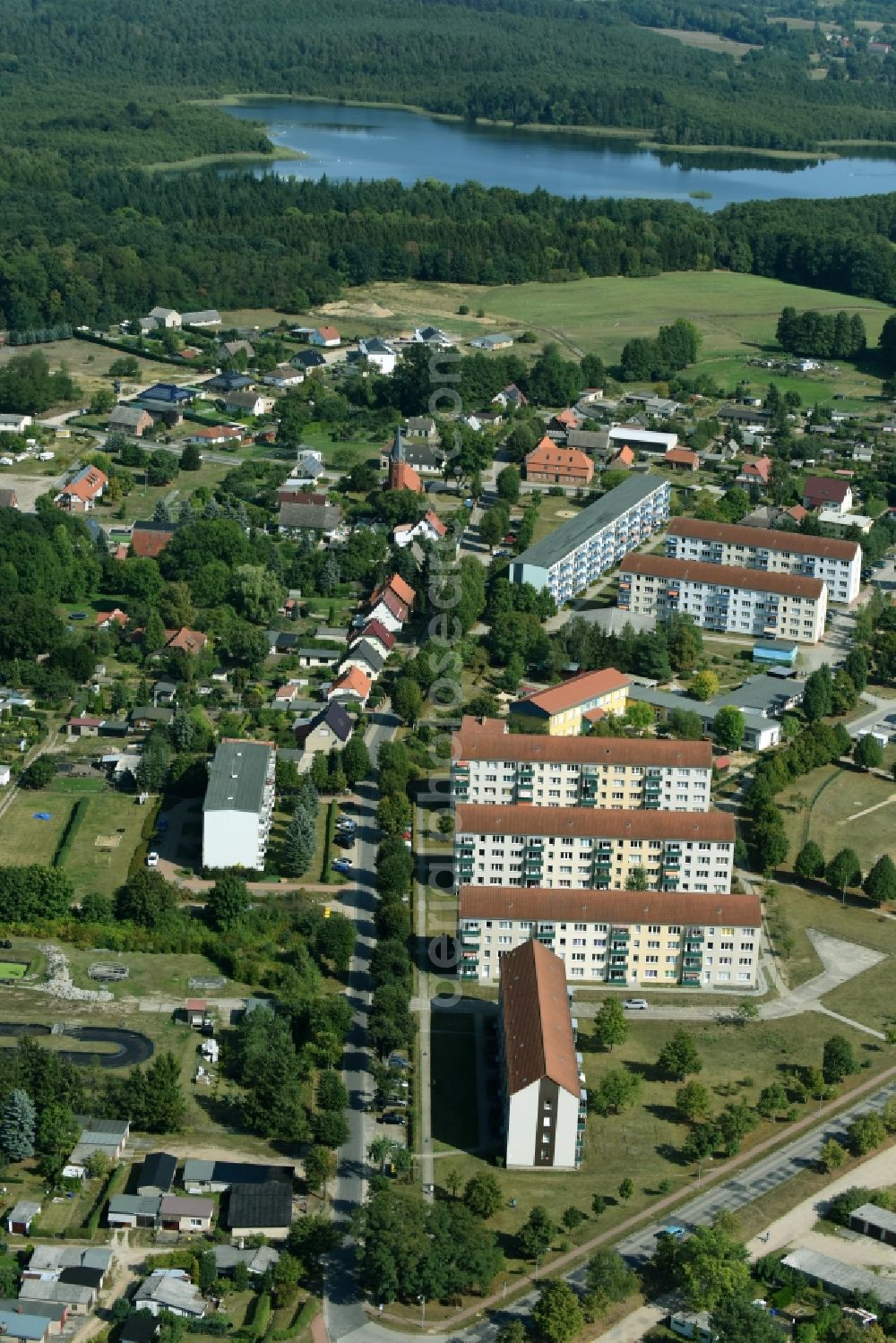 Aerial image Milmersdorf - Village view of Milmersdorf in the state Brandenburg