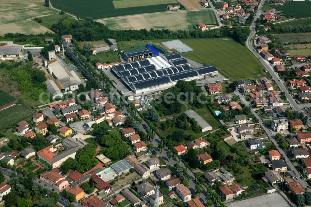 Minerbe from above - Village view in Minerbe in Venetien, Italy