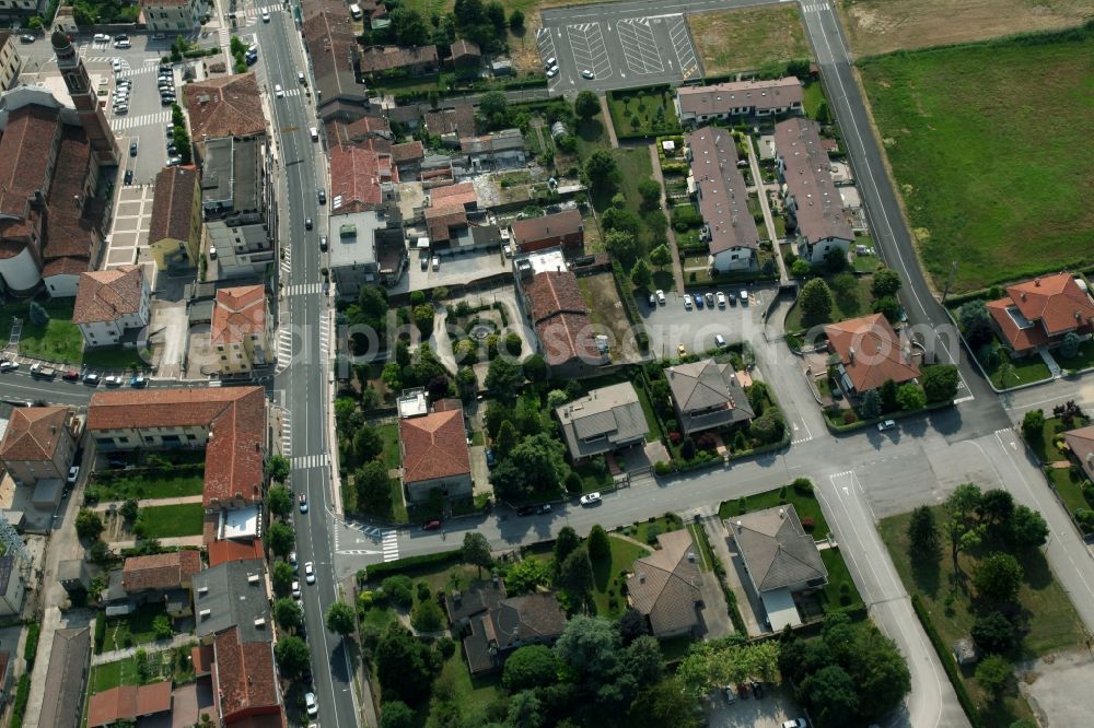 Minerbe from above - Village view in Minerbe in Venetien, Italy