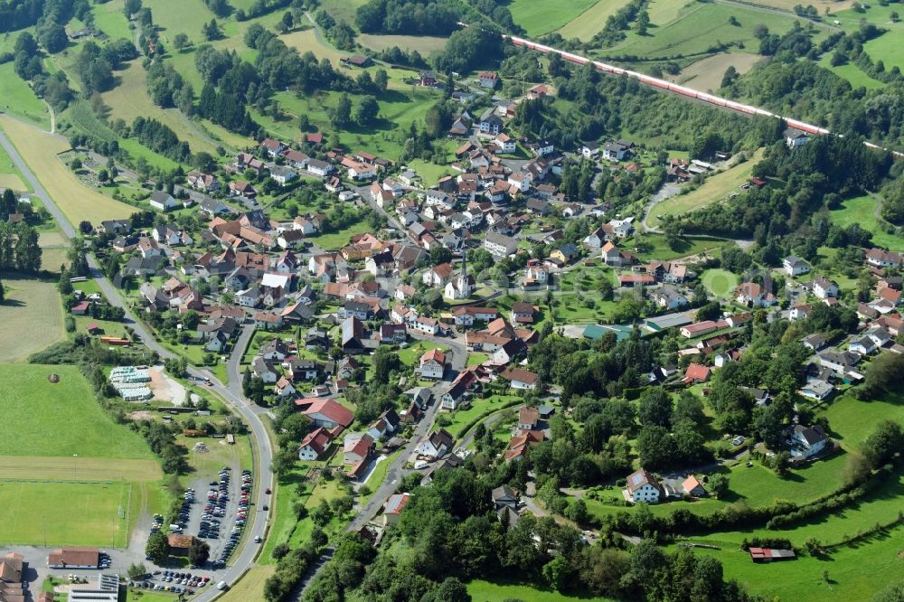 Aerial image Mottgers - Village view in Mottgers in the state Hesse, Germany