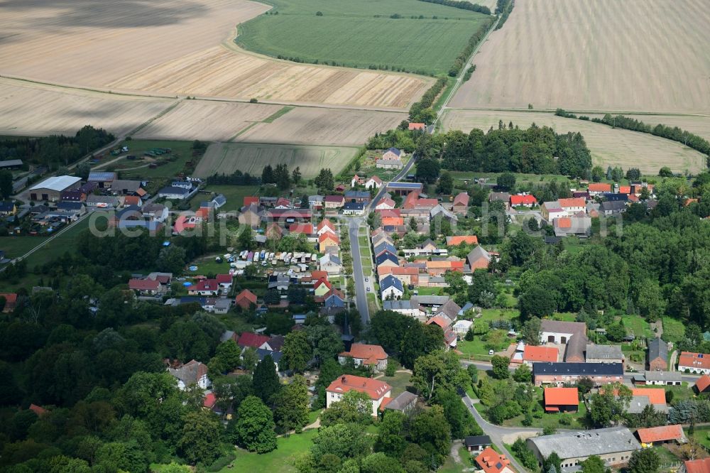 Nackel from the bird's eye view: Village view in Nackel in the state Brandenburg, Germany