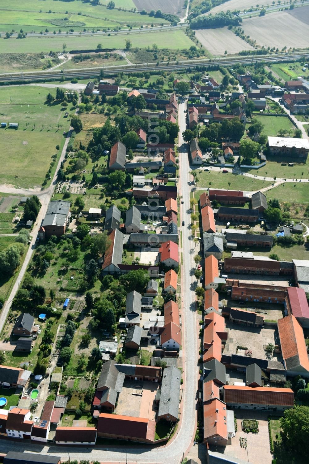 Nahrstedt from above - Village view of Nahrstedt in the state Saxony-Anhalt