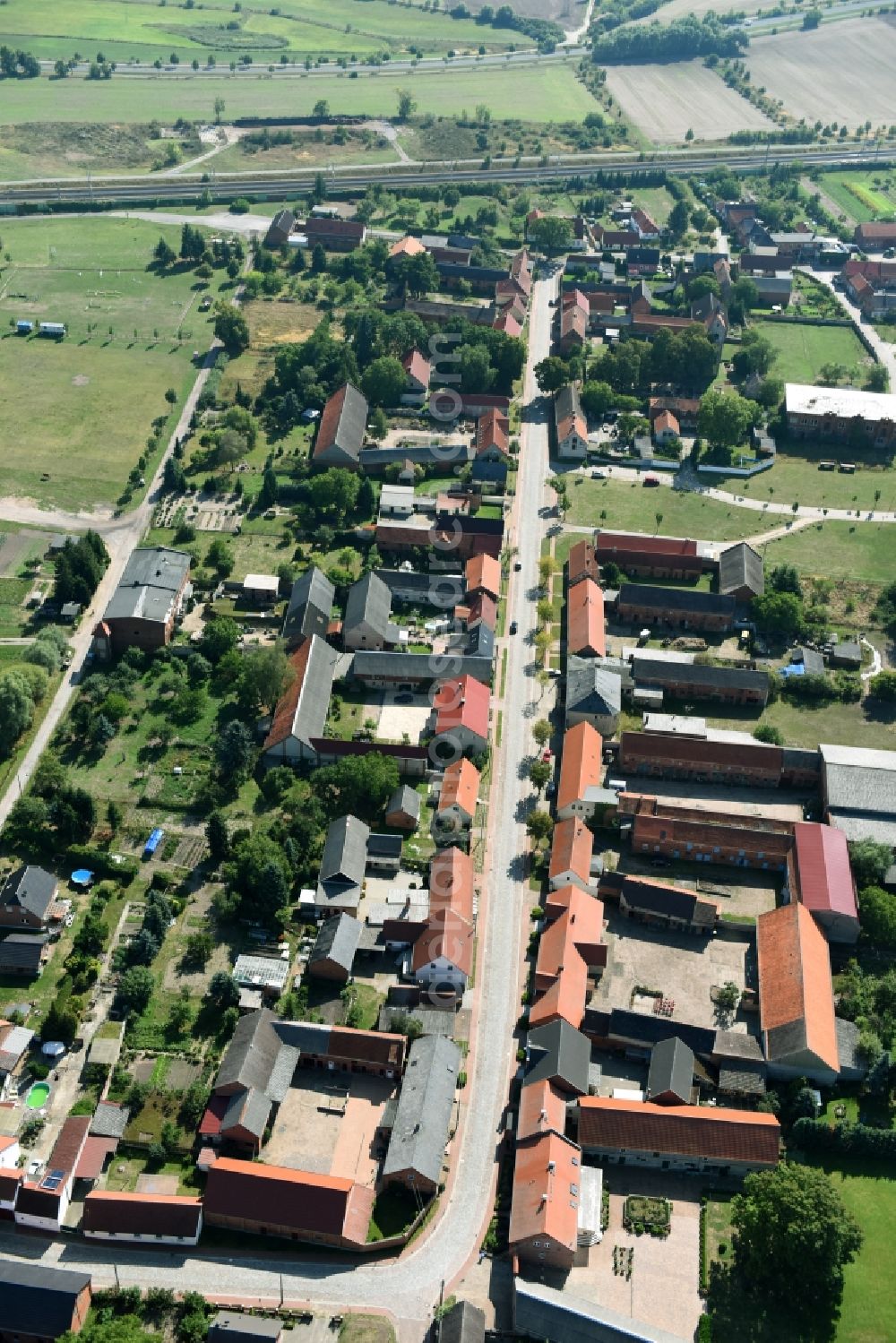 Nahrstedt from the bird's eye view: Village view of Nahrstedt in the state Saxony-Anhalt