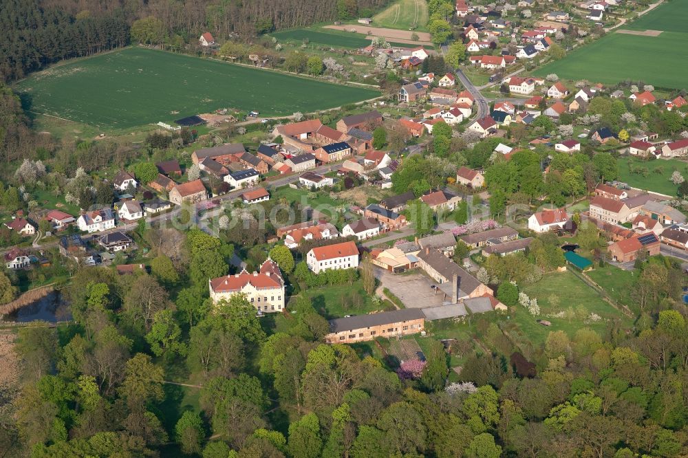 Nennhausen from the bird's eye view: Village view in Nennhausen in the state Brandenburg, Germany