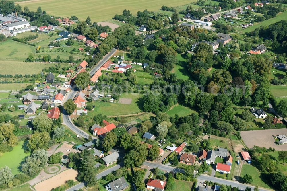 Neuhof from above - Village view of Neuhof in the state Mecklenburg - Western Pomerania