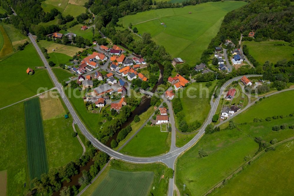 Niederorke from above - Village view in Niederorke in the state Hesse, Germany