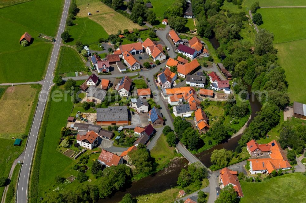 Niederorke from the bird's eye view: Village view in Niederorke in the state Hesse, Germany