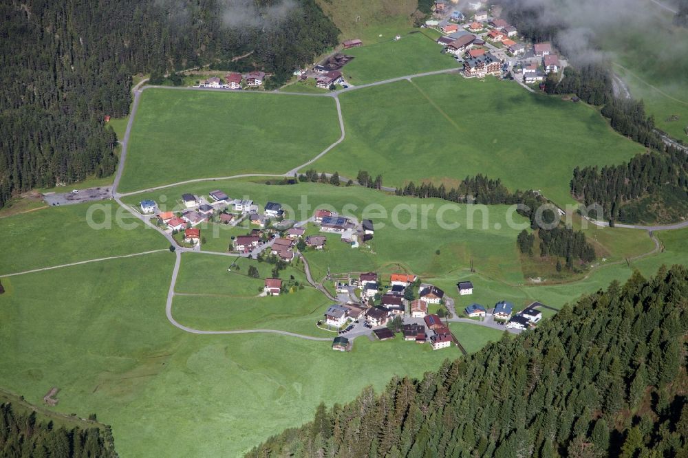 Aerial image Niederthai - Village view in Niederthai in Tirol, Austria