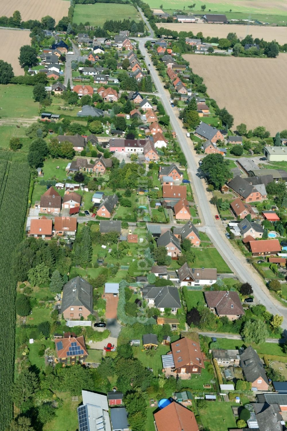 Niendorf-Stecknitz from the bird's eye view: Village view of Niendorf-Stecknitz in the state Schleswig-Holstein