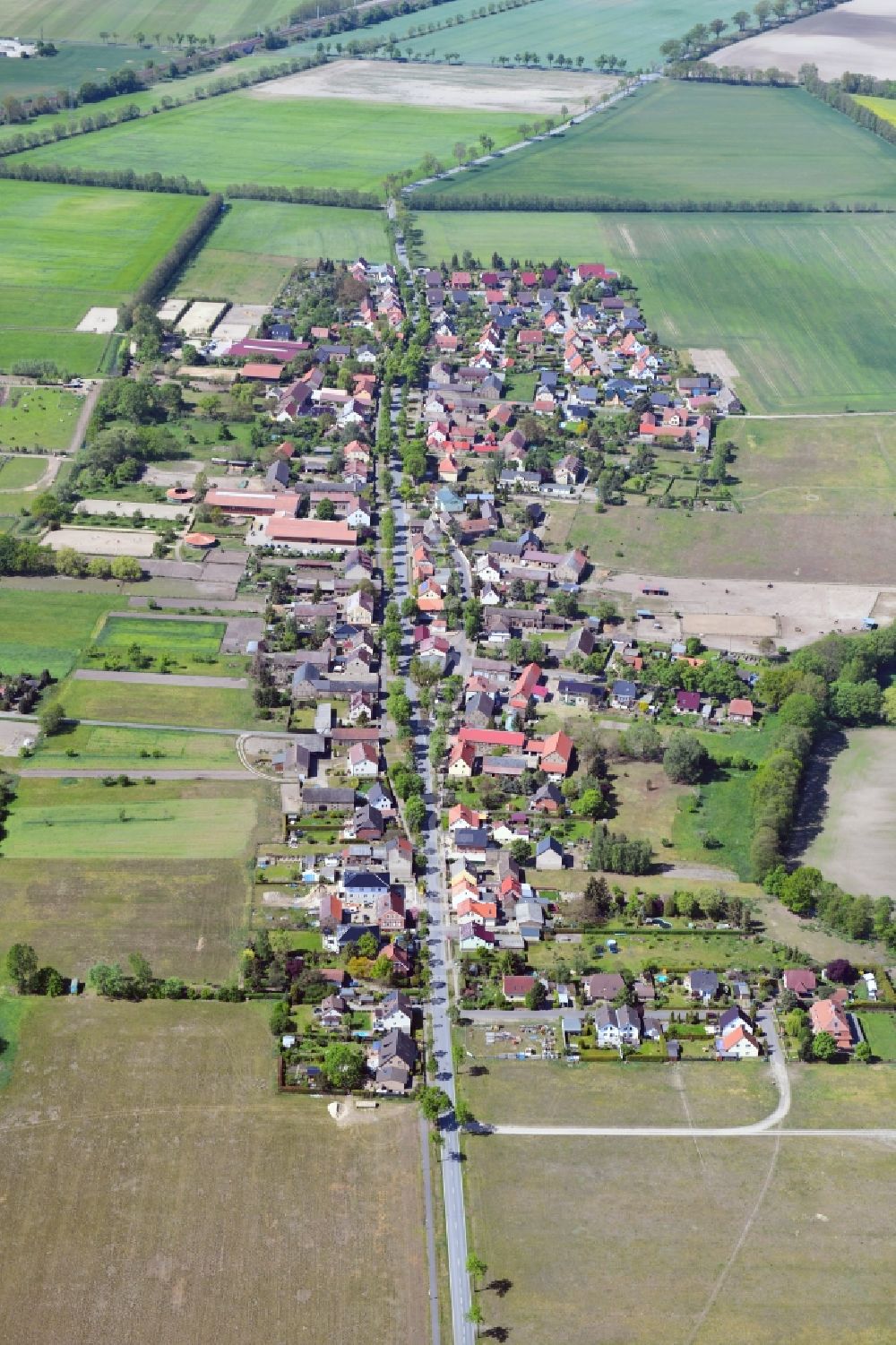 Aerial image Nudow - Village view in Nudow in the state Brandenburg, Germany