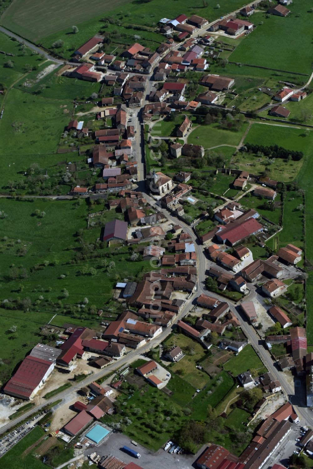 Nully Tremilly from above - Village view of Nully Tremilly in Alsace-Champagne-Ardenne-Lorraine, France