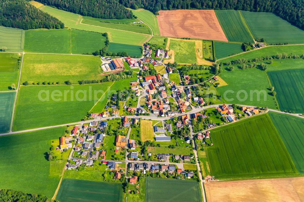 Aerial photograph Ober-Waroldern - Village view in Ober-Waroldern in the state Hesse, Germany