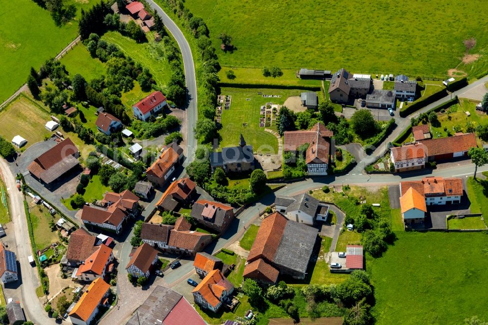 Ober-Werbe from the bird's eye view: Village view in Ober-Werbe in the state Hesse, Germany