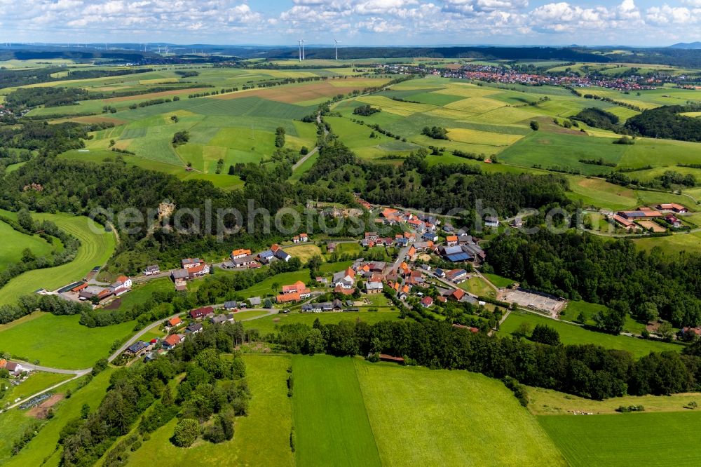 Ober-Werbe from above - Village view in Ober-Werbe in the state Hesse, Germany